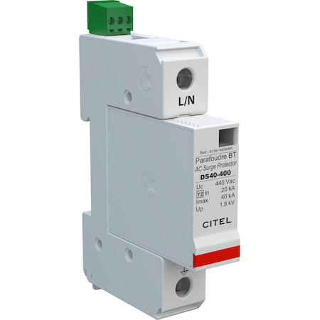 Ac DIN Rail Protector, 277V, 1Ph, 40Ka Imax, Ul1449 Type 4Ca